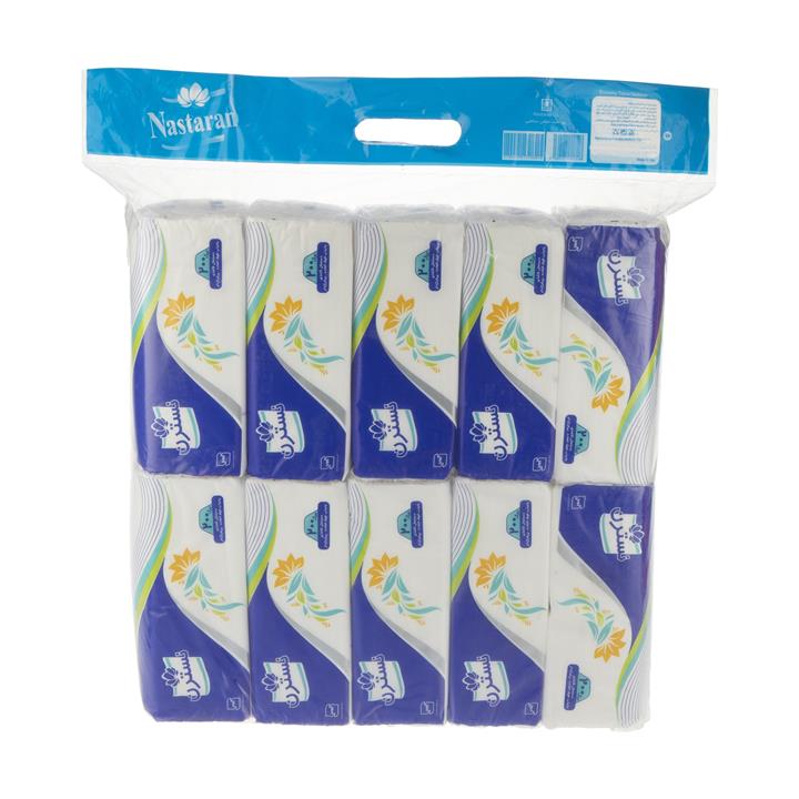 دستمال کاغذی 100 برگ نسترن کد 004 بسته 10 عددی Nastaran 004 Paper 100 Tissues Pack of 10